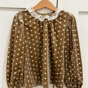 Louisiella vintage flower little girl blouse 6Y